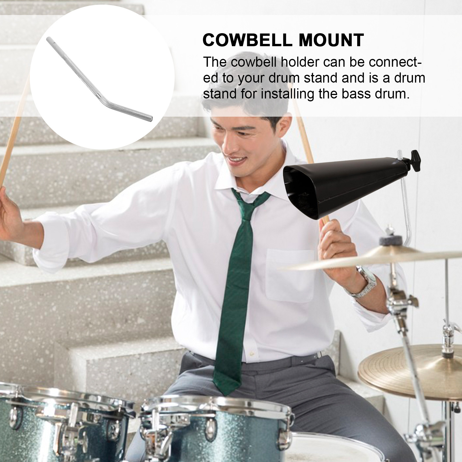 Musical Instrument Kit - Metal Cowbell Bracket Wear Resistant Cowbell