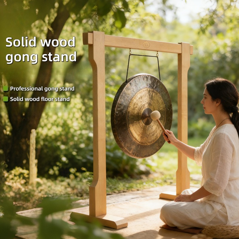 Musical Instrument Gong - Solid Wood Bolded Gong Stand Professional