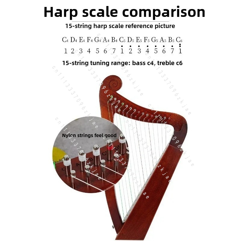 Handmade 15 Tone Harp Sound Th - огляд і ціна Musical Instrument Harp