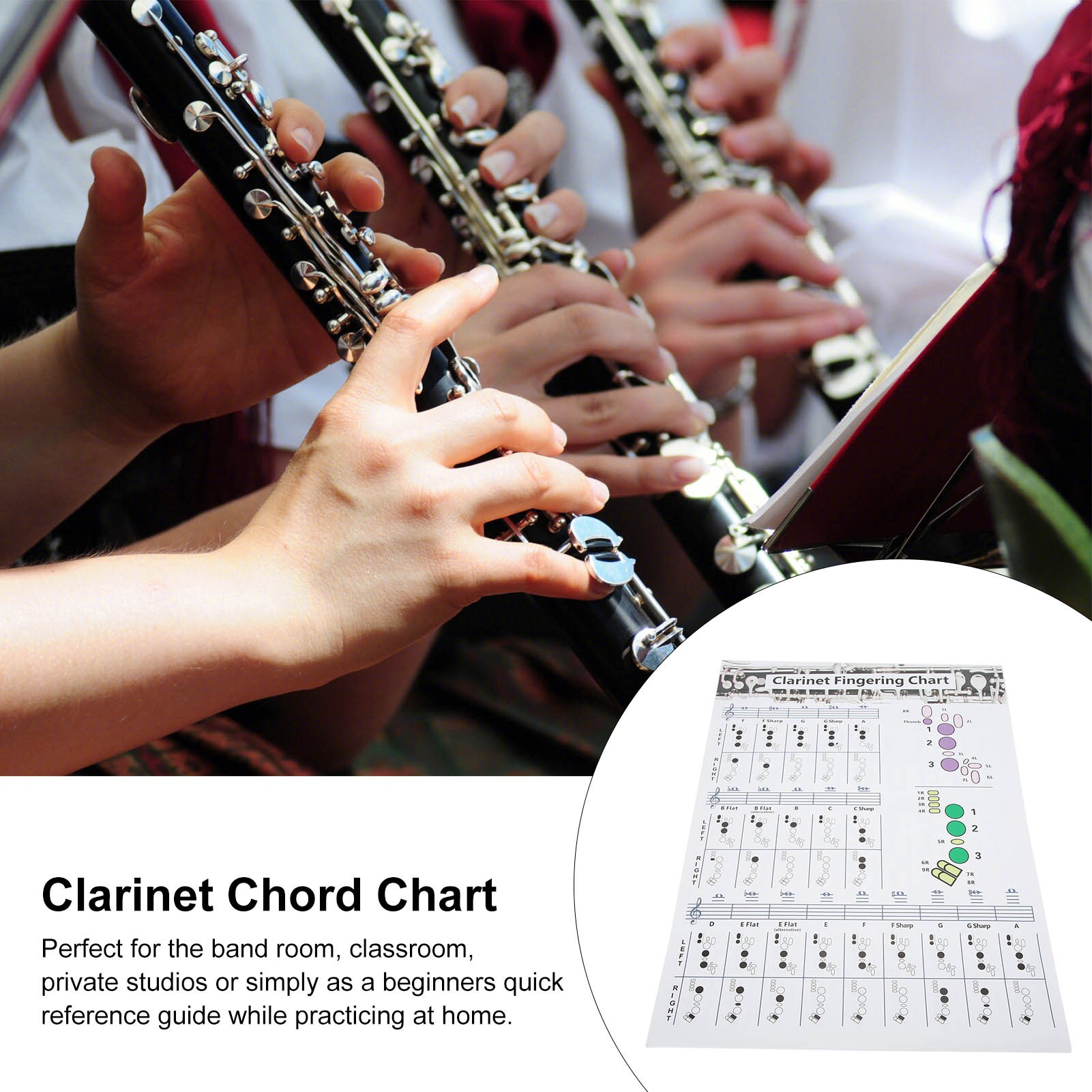 Clarinet Fingering Chart Clari - огляд і ціна Musical Instrument Poster