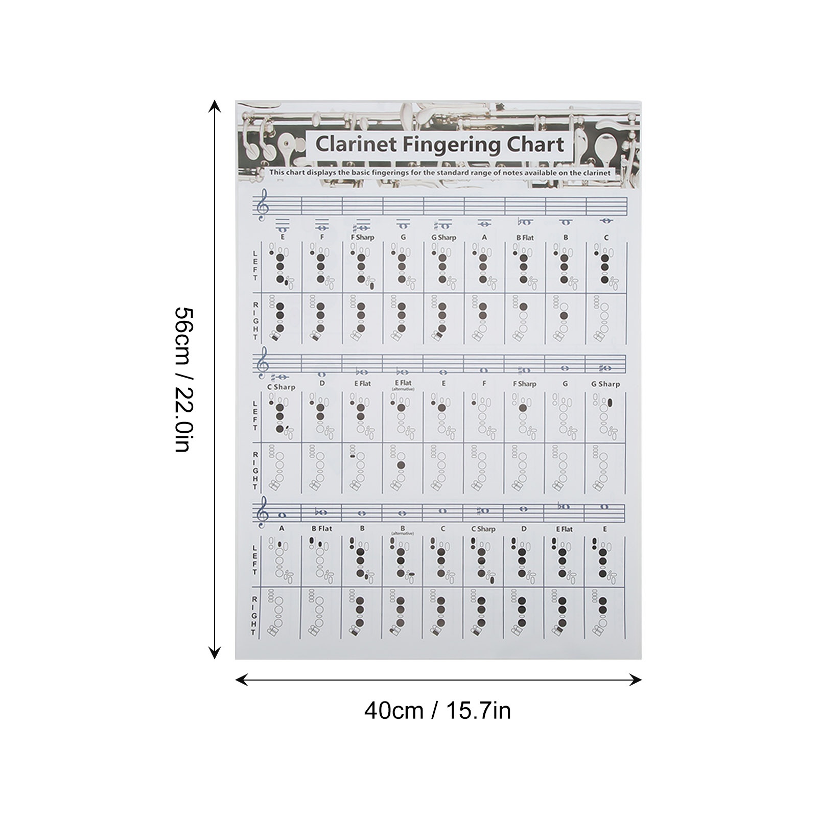 Clarinet Fingering Chart Clari - огляд і ціна Musical Instrument Poster