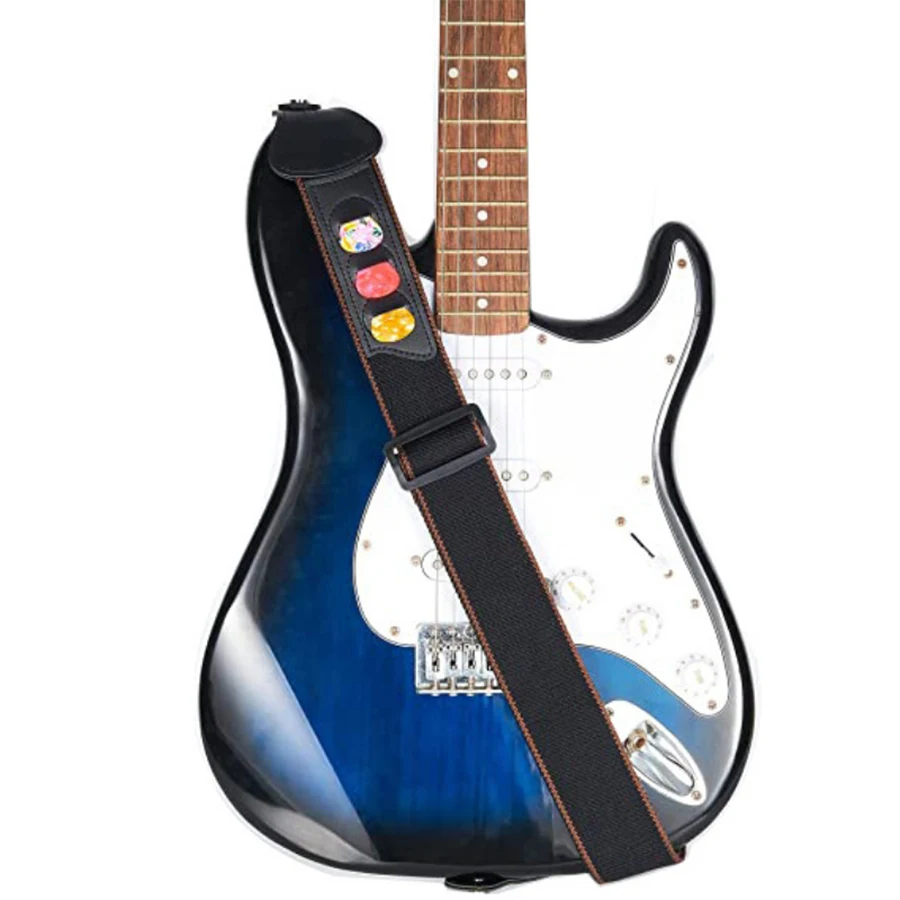 7Pcs/Set Guitar Strap Black PU - огляд і ціна Musical Instrument Kit