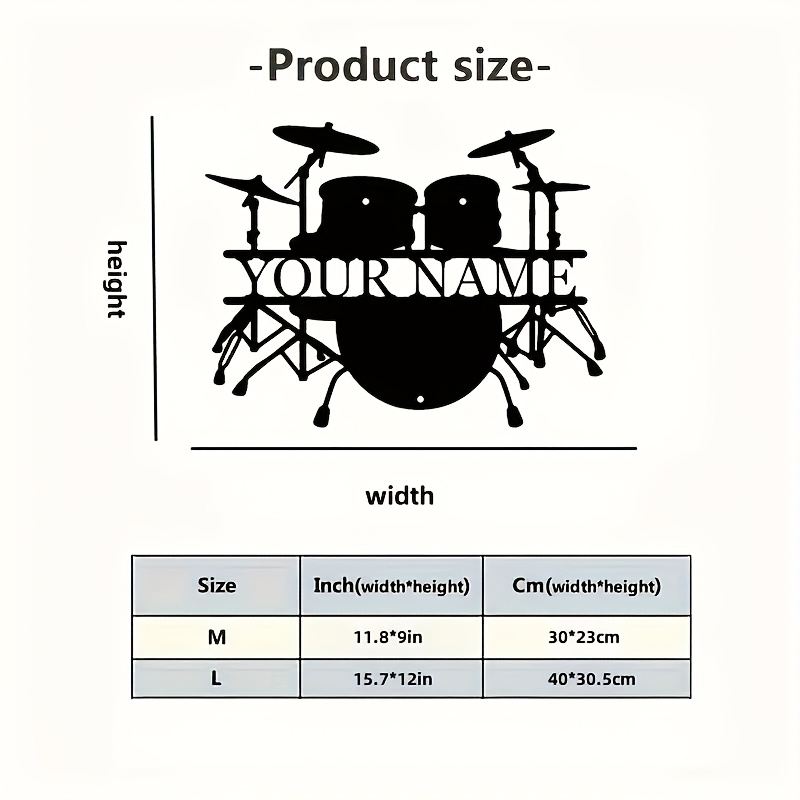 Custom Drum Set Metal Wall Art - огляд і ціна Musical Instrument Name