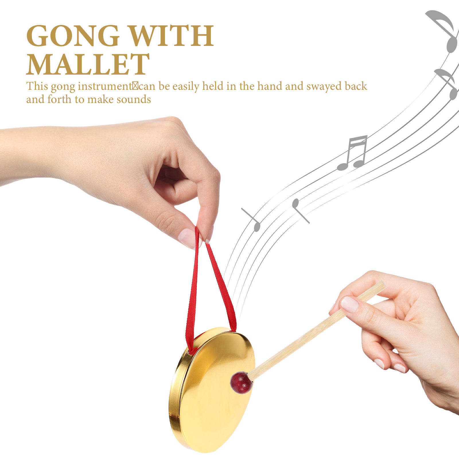 1Set Hand Held Gong Small Meta - огляд і ціна Musical Instrument Gong