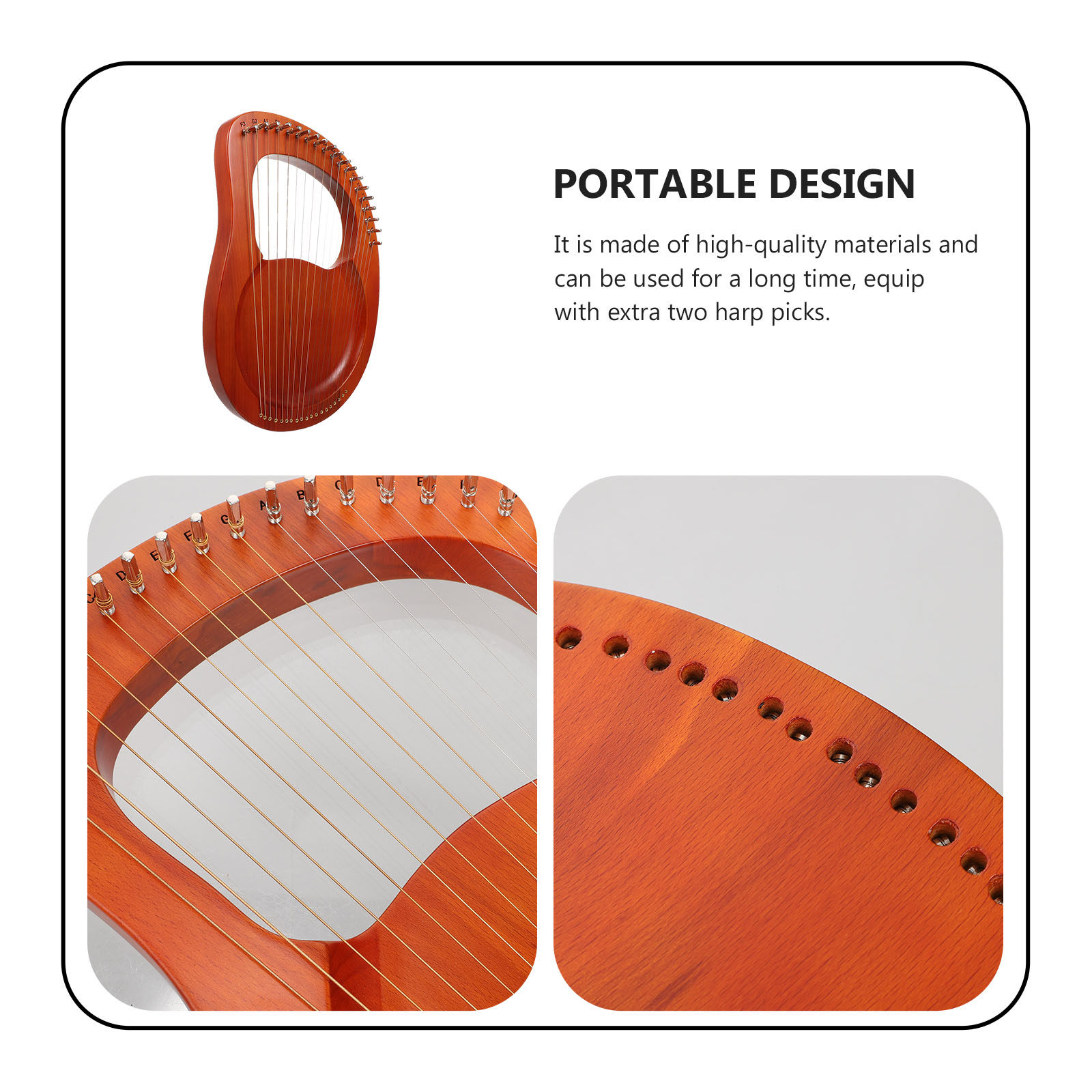 1Set Portable Lyre Harp 19 Str - огляд і ціна Musical Instrument Harp
