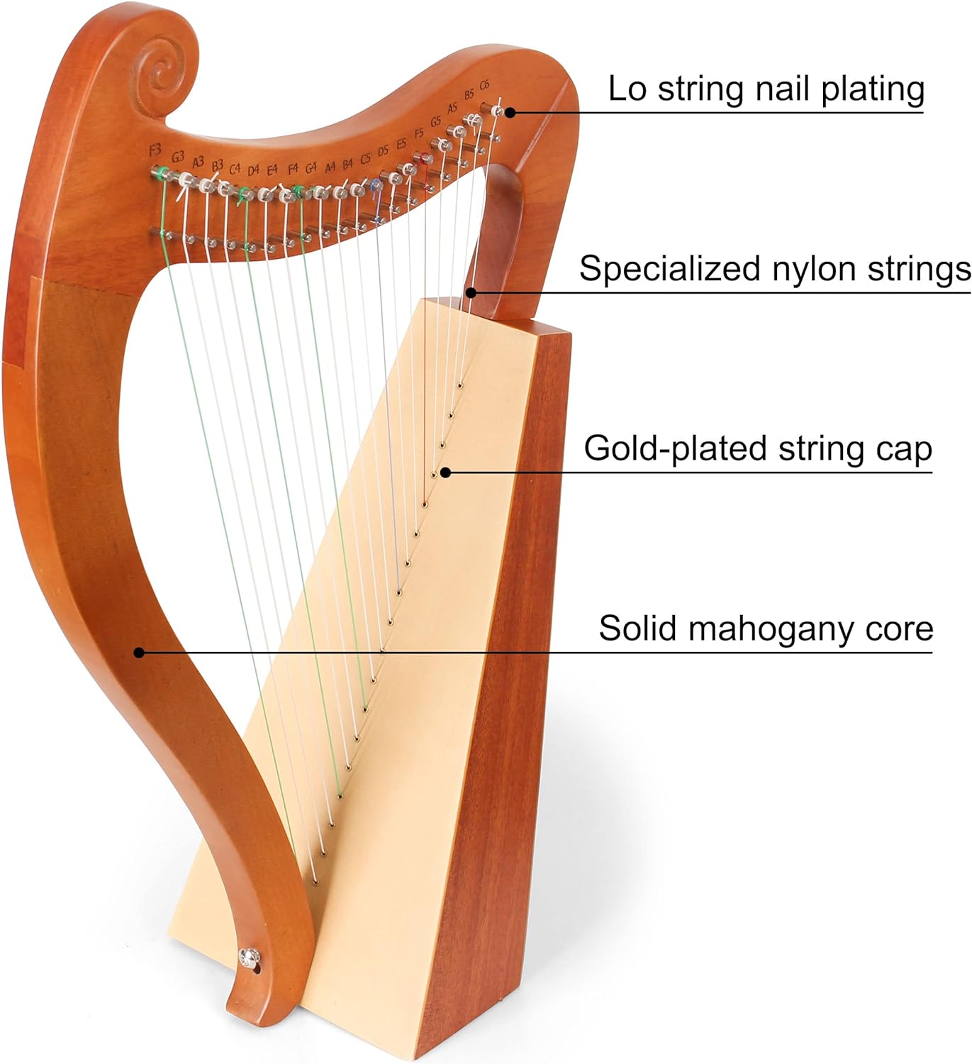 15 19 String Mini Harp Lyre Pi - огляд і ціна Musical Instrument Harp